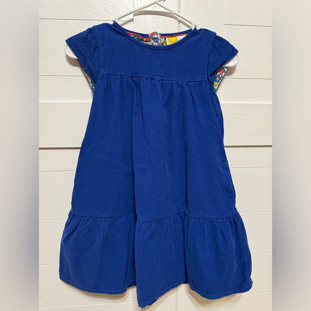 Girls Mini Boden corduroy dress - Size 7-8 - Never worn - beautiful royal blue